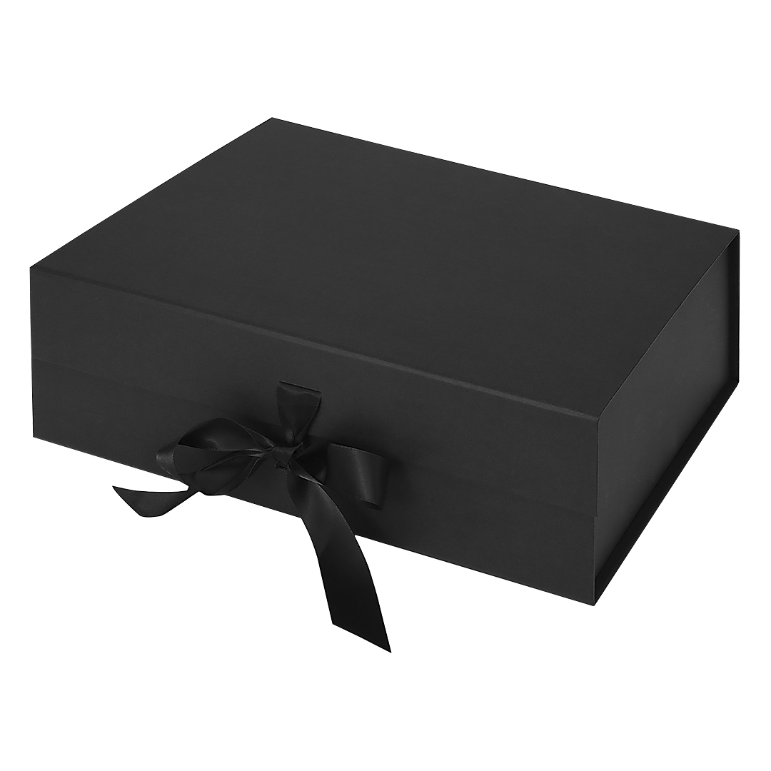 Self-folding gift box with magnet