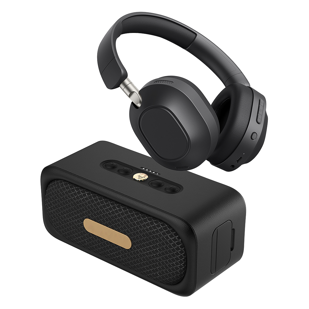 Audio set 2/1, headphones and wireless speaker 2 x 10W, in a gift box