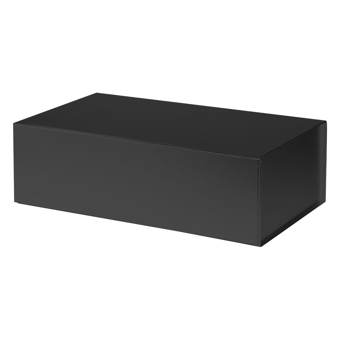Self-folding gift box with magnet