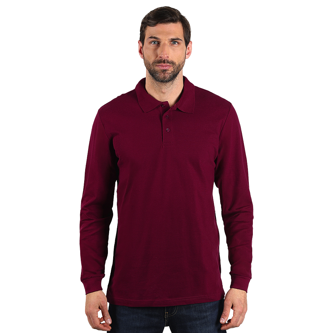 Long sleeved polo shirt, 180 g/m2