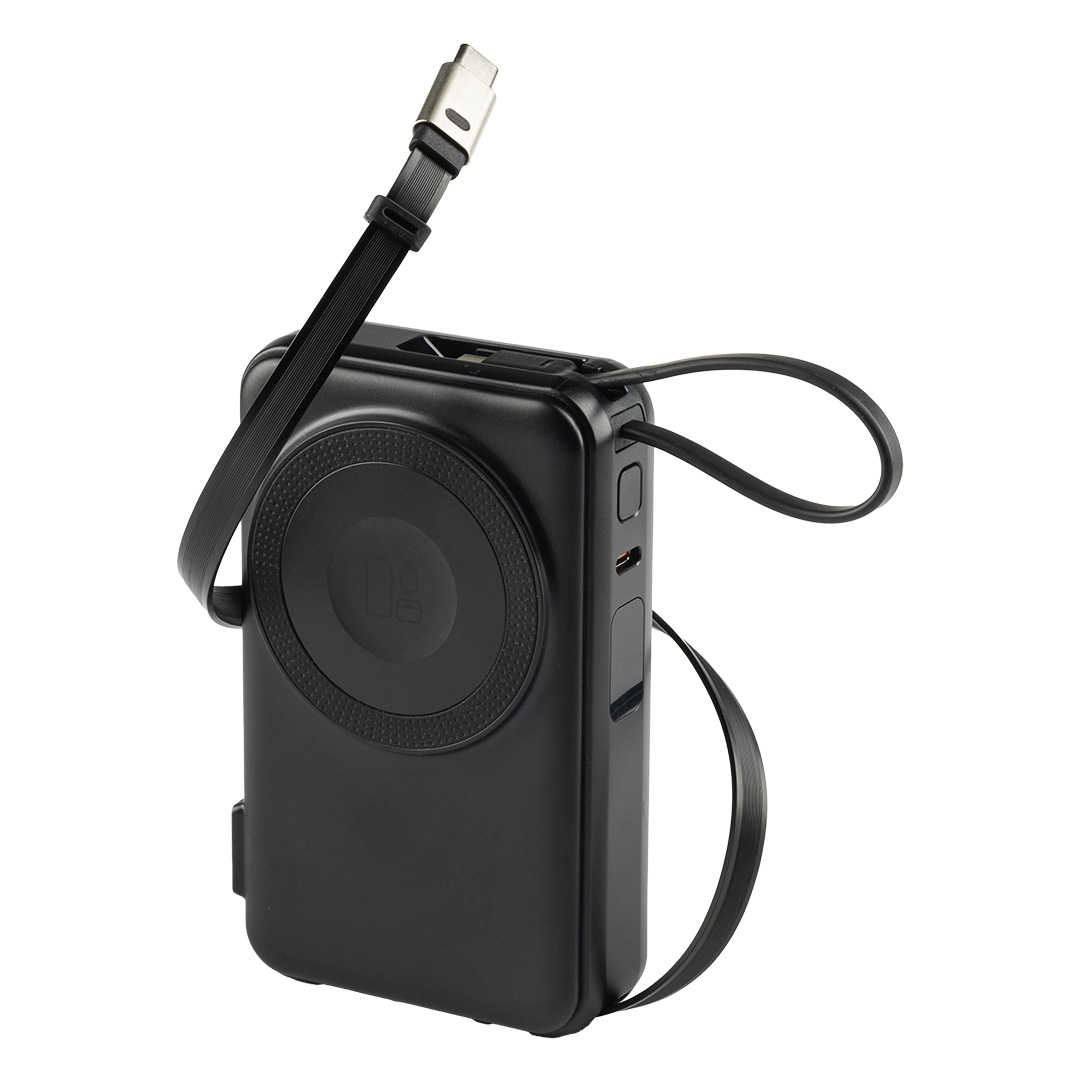 Univerzalni putni punjač / pomoćna baterija, 10.000 mAh, 35W sa magnetom i kablom na izvlačenje